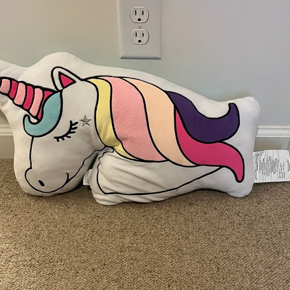 Unicorn Shaped Pillow with Rainbow Mane - Picture 5 of 5